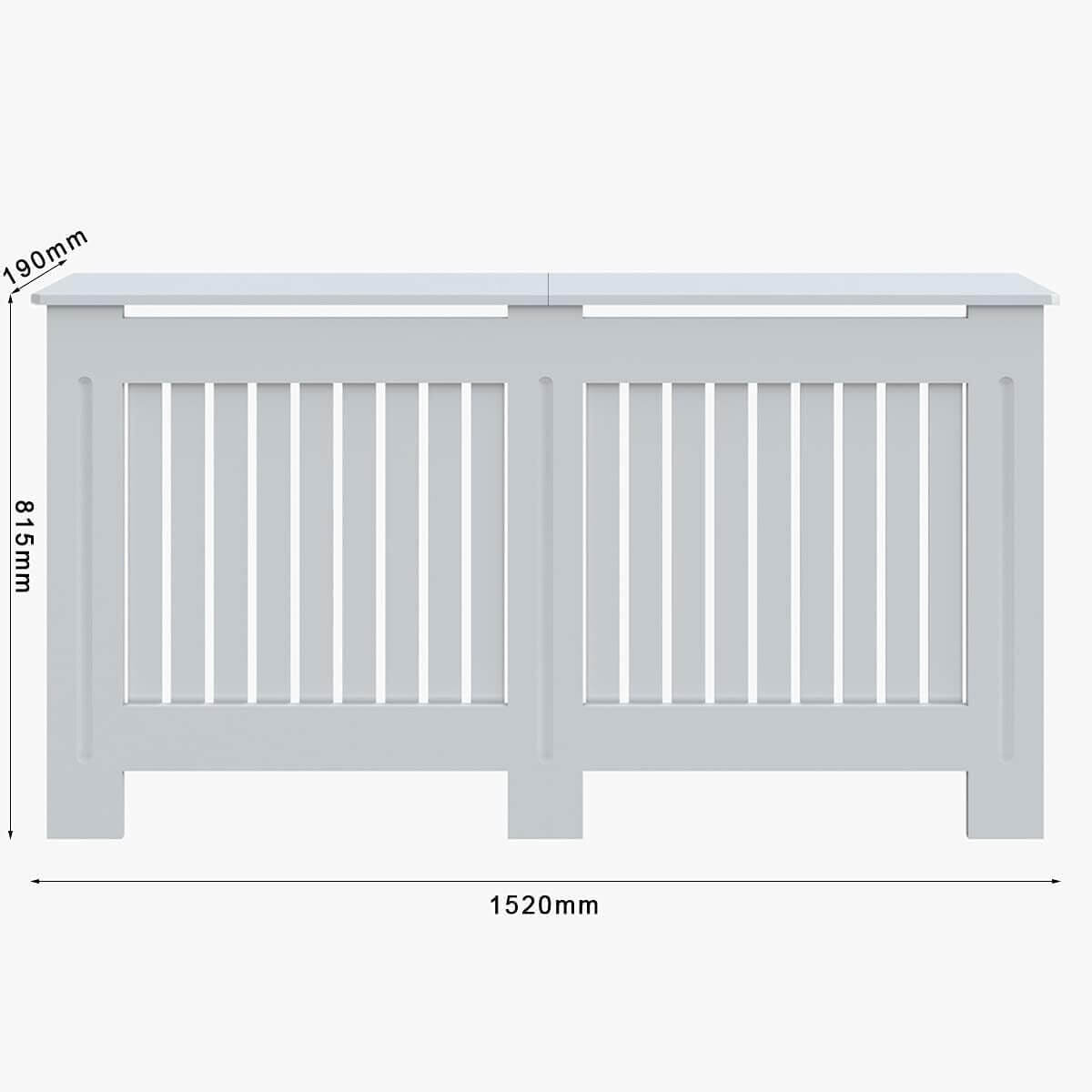 SONNI Cubierta de Radiador Blanco Moderno,Madera,Listón Vertical,Cubre de Calefacción Pequeño/Mediano/Extra Grande