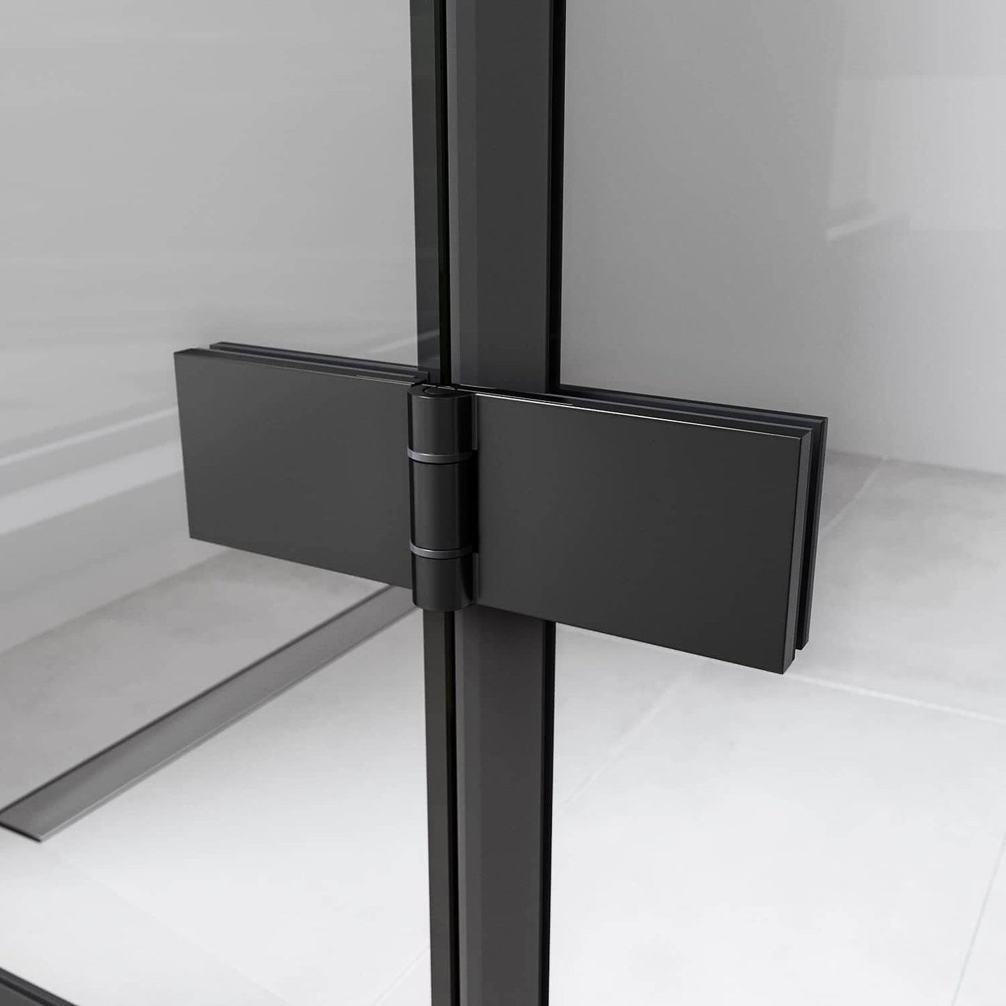 Sonni Mamparas de Ducha Frontales Negras Puerta Plegable Cristal ESG Templado de 6mm con Recubrimiento Nano