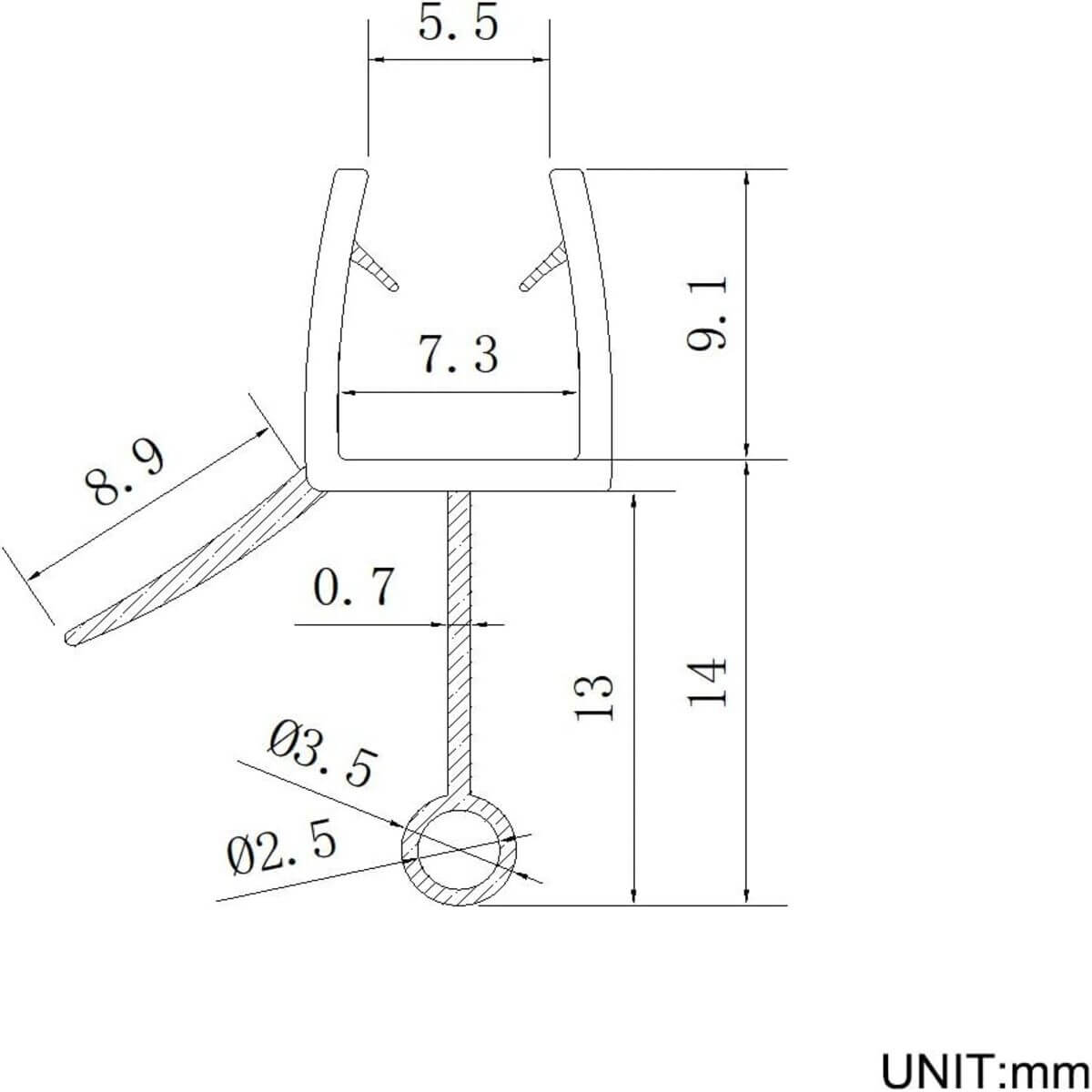 SONNI Goma Mampara Ducha Junta Mampara Ducha Baño Bañera Puerta Adecuado para Cristal 6mm 7mm