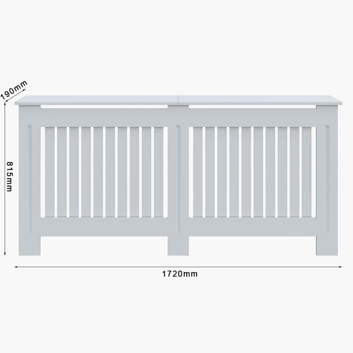 SONNI Cubierta de Radiador Blanco Moderno,Madera,Listón Vertical,Cubre de Calefacción Pequeño/Mediano/Extra Grande