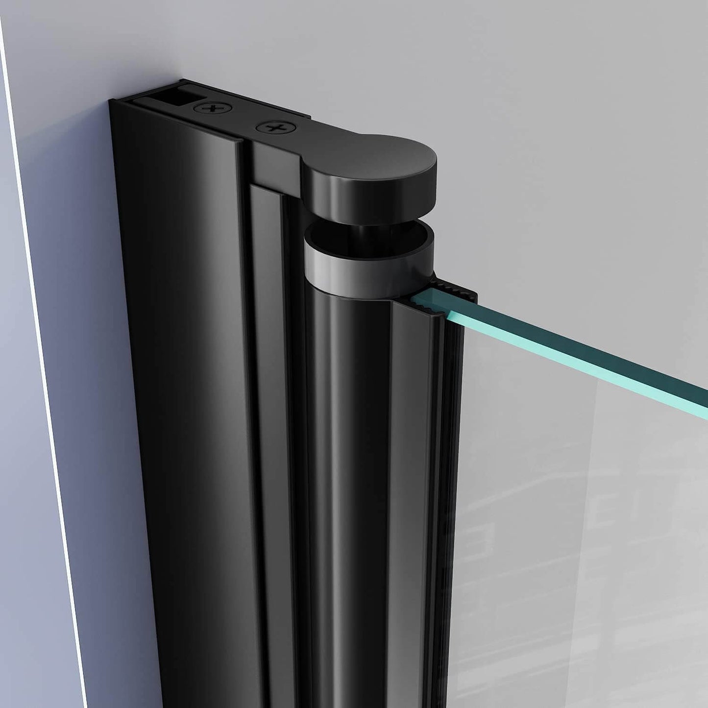 Sonni Mamparas de Ducha Frontales Negras Puerta Plegable Cristal ESG Templado de 6mm con Recubrimiento Nano