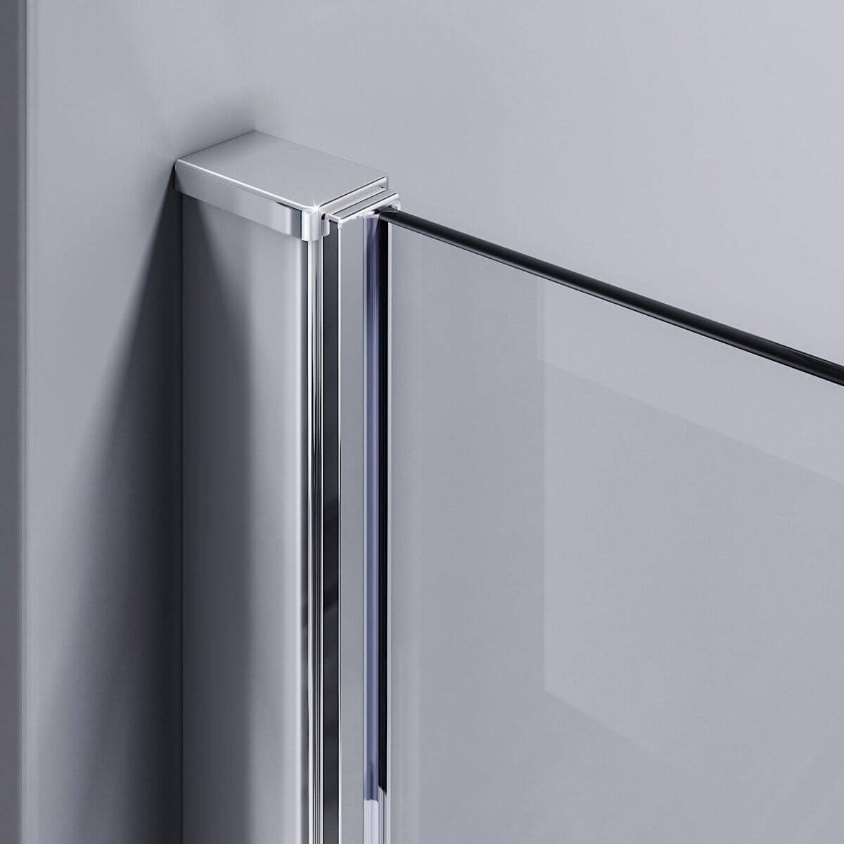 SONNI Mampara Bañera Abatible Serigrafiada 180°Cristal Templado 120x140cm, con Estabilizador y Perfil Aluminio