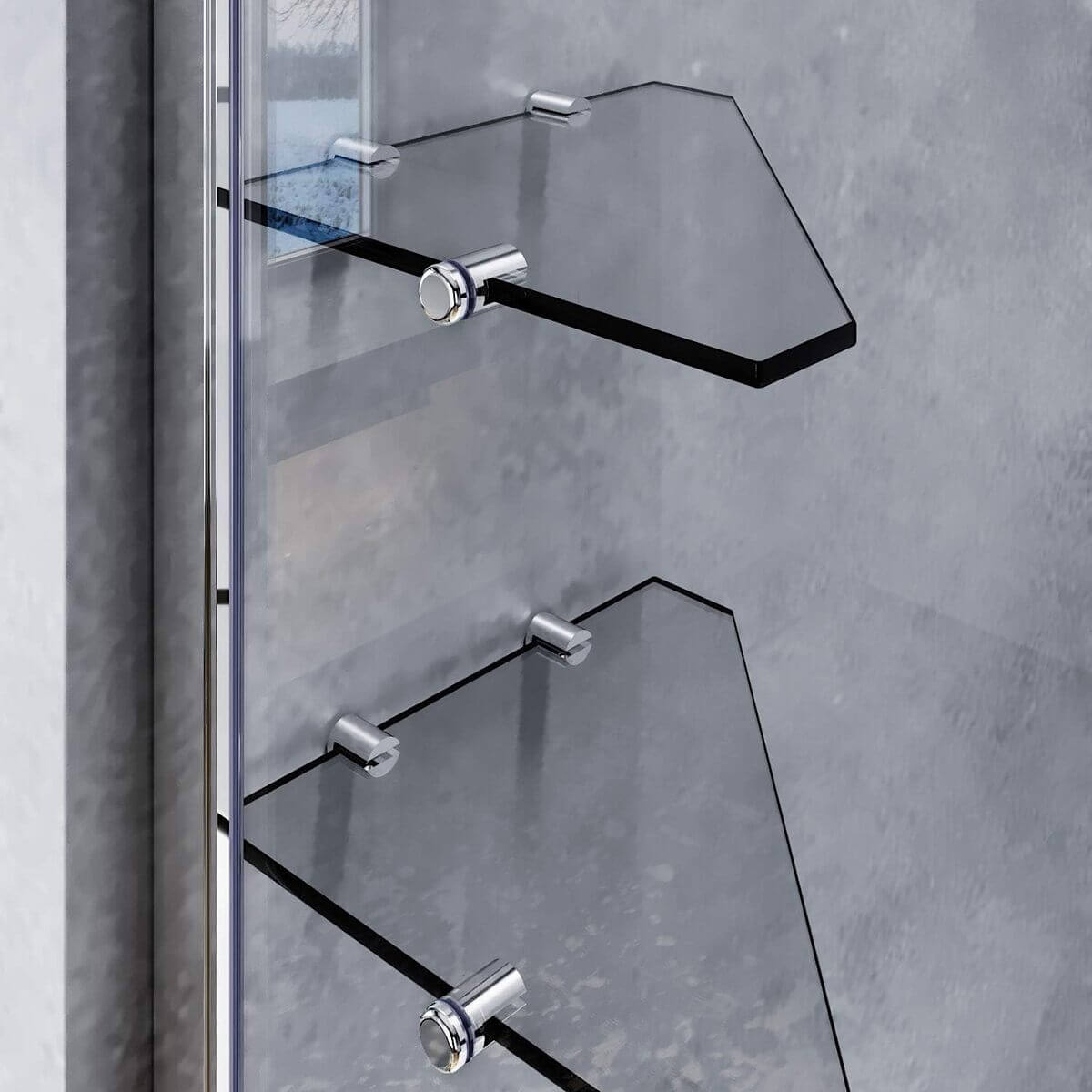 SONNI Mampara Bañera Plegable NANO 120 x 140 cm Cristal Templado 6mm Mamparas de Bañera Abatible 2 Hojas con Estantería y Toallero