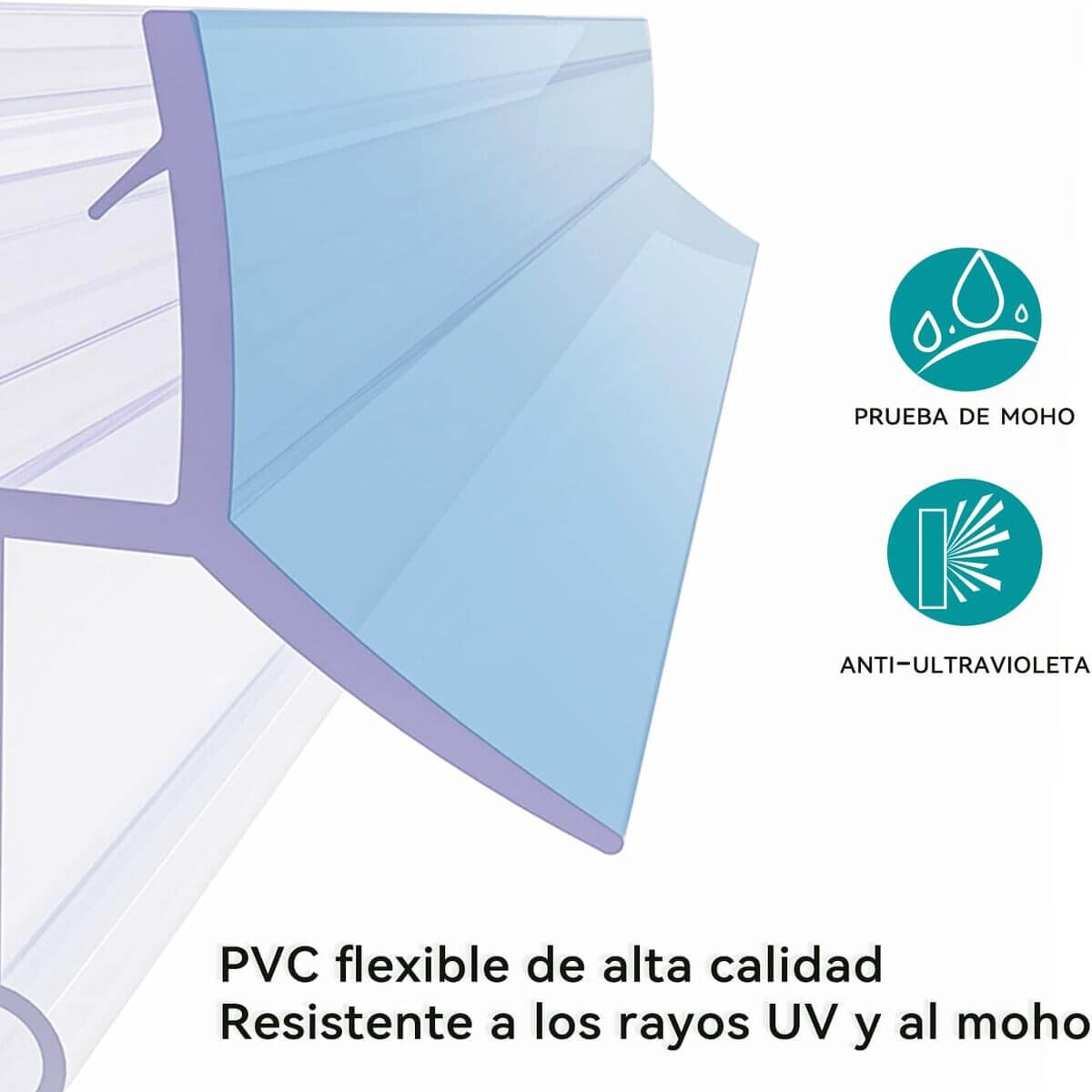 SONNI Goma Mampara Ducha Junta Mampara Ducha Baño Bañera Puerta Adecuado para Cristal 6mm 7mm