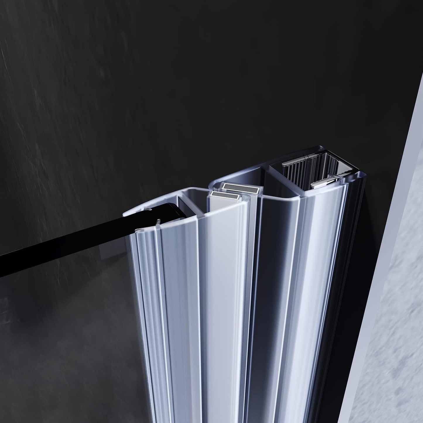 SONNI Mampara de Ducha Puerta Enrasada Vidrio 5mm Templado Transparente