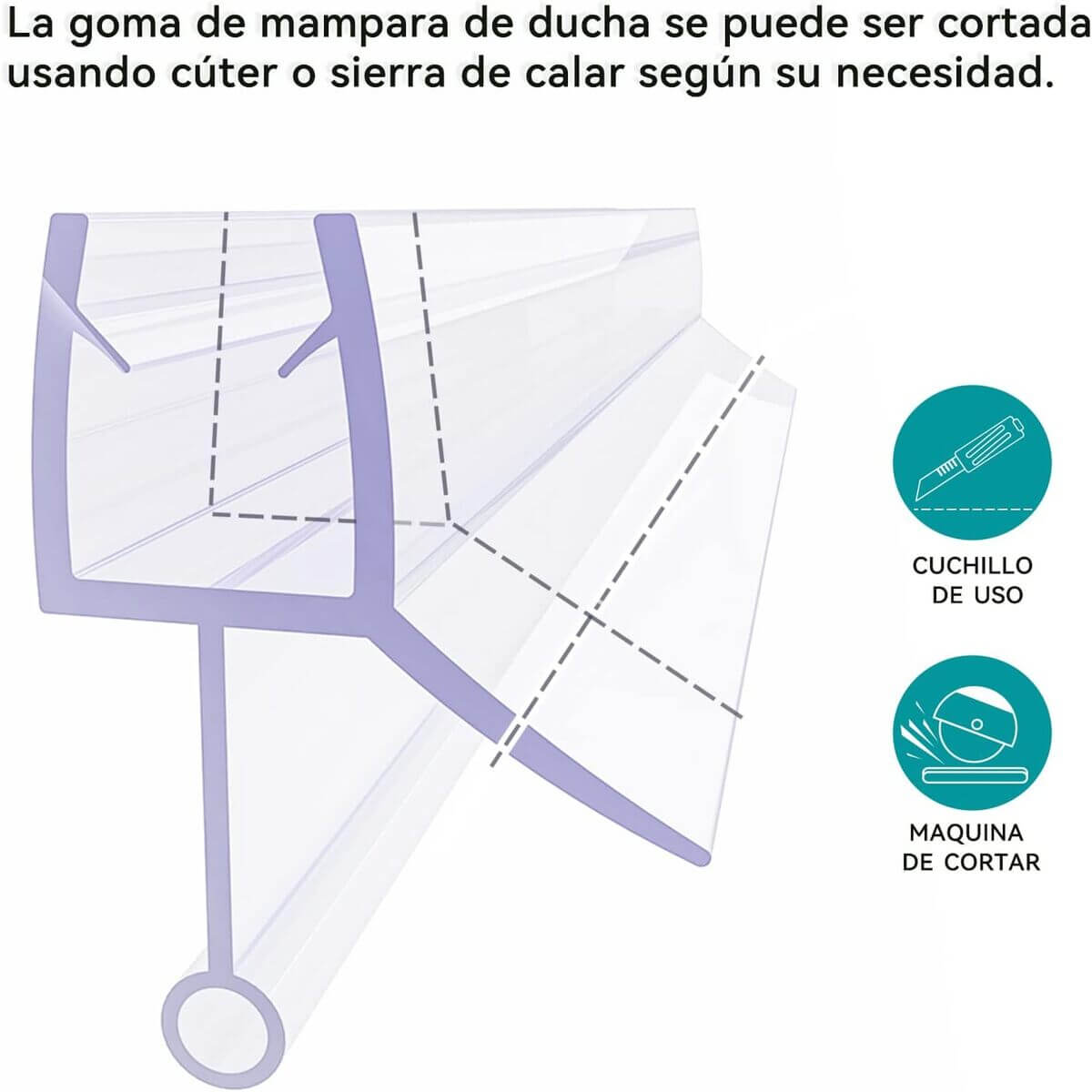 SONNI Goma Mampara Ducha Junta Mampara Ducha Baño Bañera Puerta Adecuado para Cristal 6mm 7mm