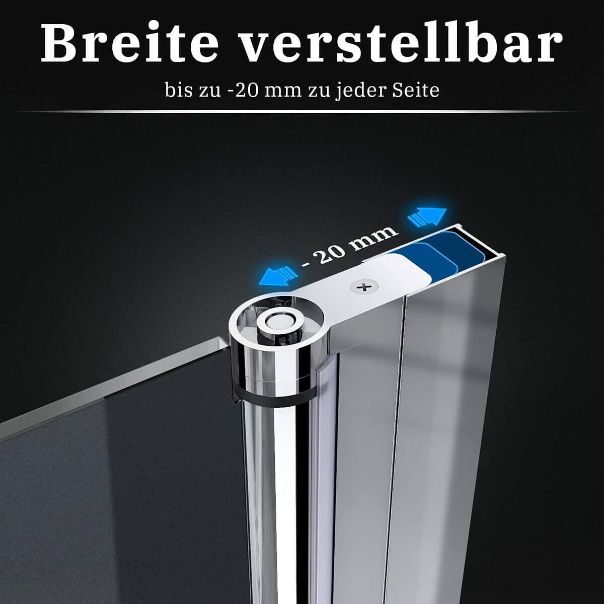 SONNI Cabina de ducha de puerta plegable por ambos lados, puerta de ducha plegable de cristal Nano doble puerta de ducha altura 195 cm puerta giratoria