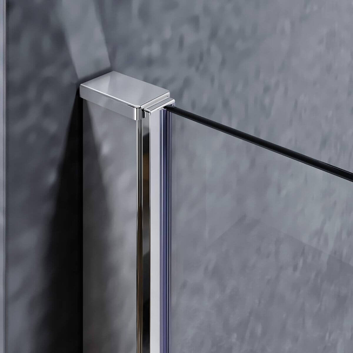 SONNI Mampara Bañera Plegable NANO 120 x 140 cm Cristal Templado 6mm Mamparas de Bañera Abatible 2 Hojas con Estantería y Toallero