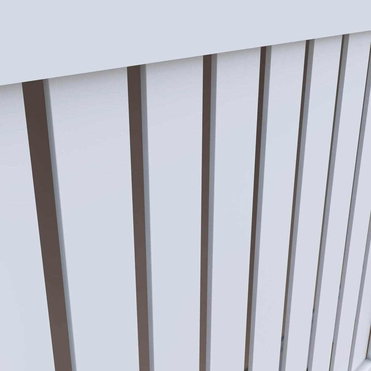 SONNI Cubierta de Radiador Blanco Moderno,Madera,Listón Vertical,Cubre de Calefacción Pequeño/Mediano/Extra Grande