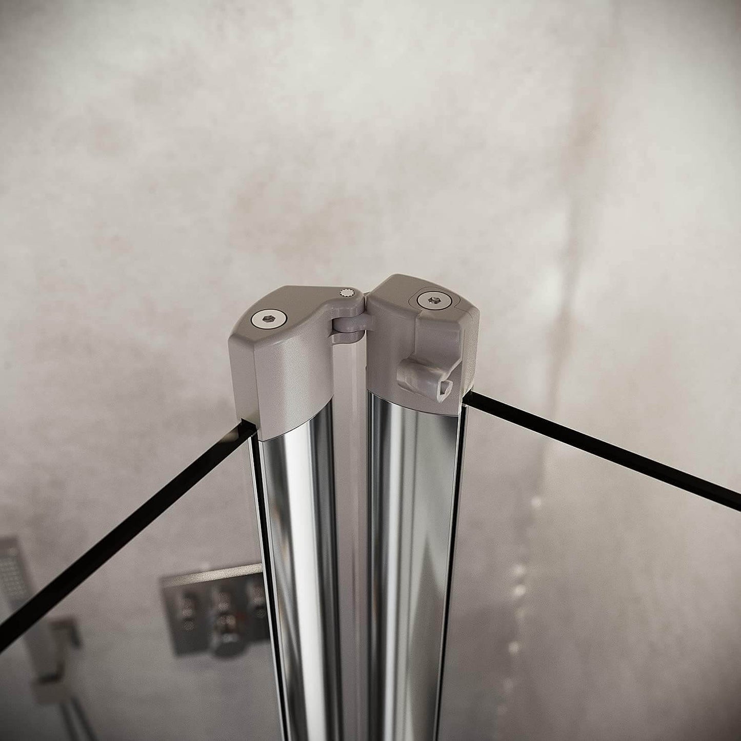 SONNI Cabina de ducha con puerta plegable y pared lateral