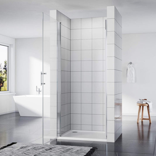 SONNI Mampara de Ducha Puerta Enrasada Vidrio 5mm Templado Transparente