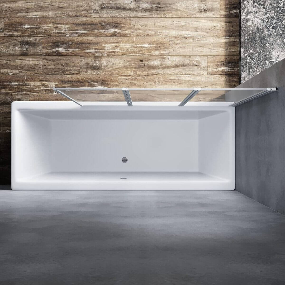 Sonni Mampars Bañera Plegable 3 Hojas Cristal Templado de 6mm con Recubrimiento Nano de Dos Lados, Mamparas de bañera Perfil Aluminio, 130 x 140 cm