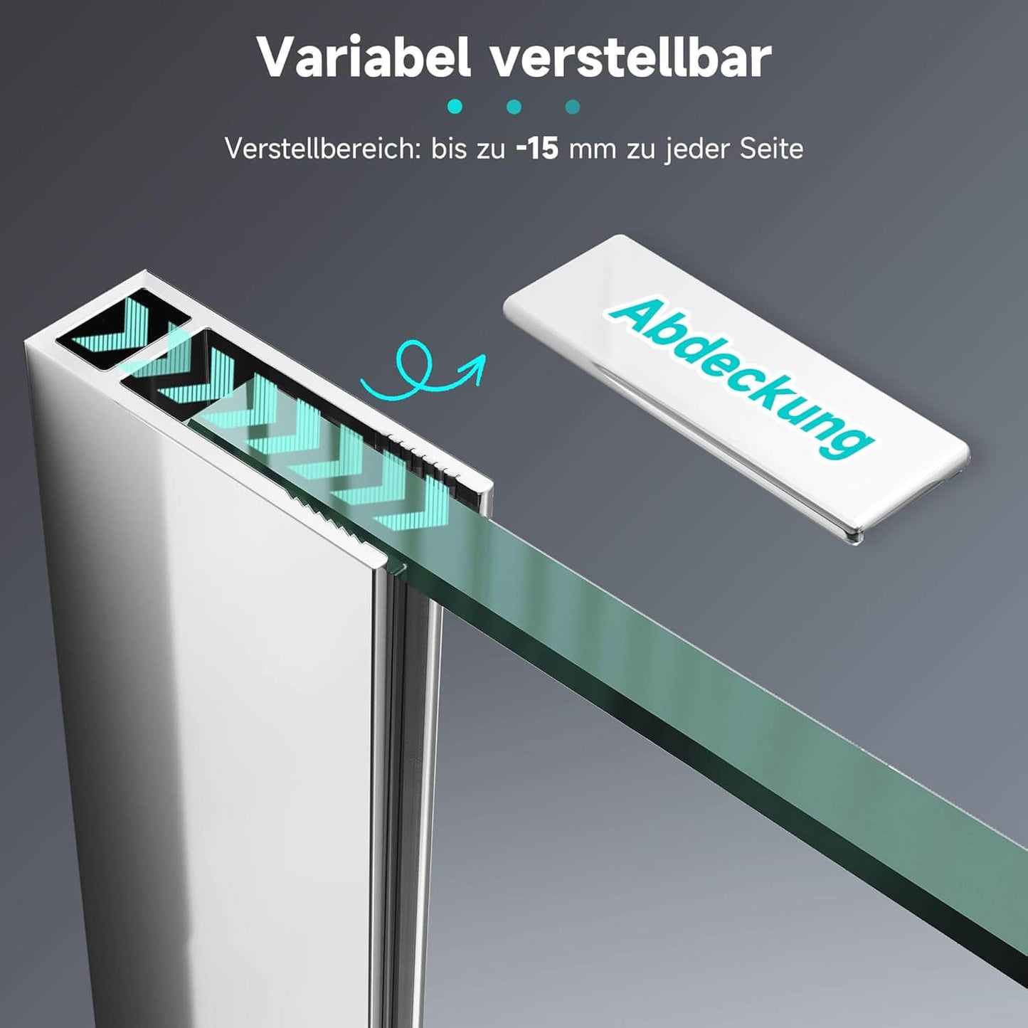 SONNI Mampara de ducha de cristal 70-120cm Walk In Ducha 8 mm Nano Cristal Mampara de ducha de cristal Bañera