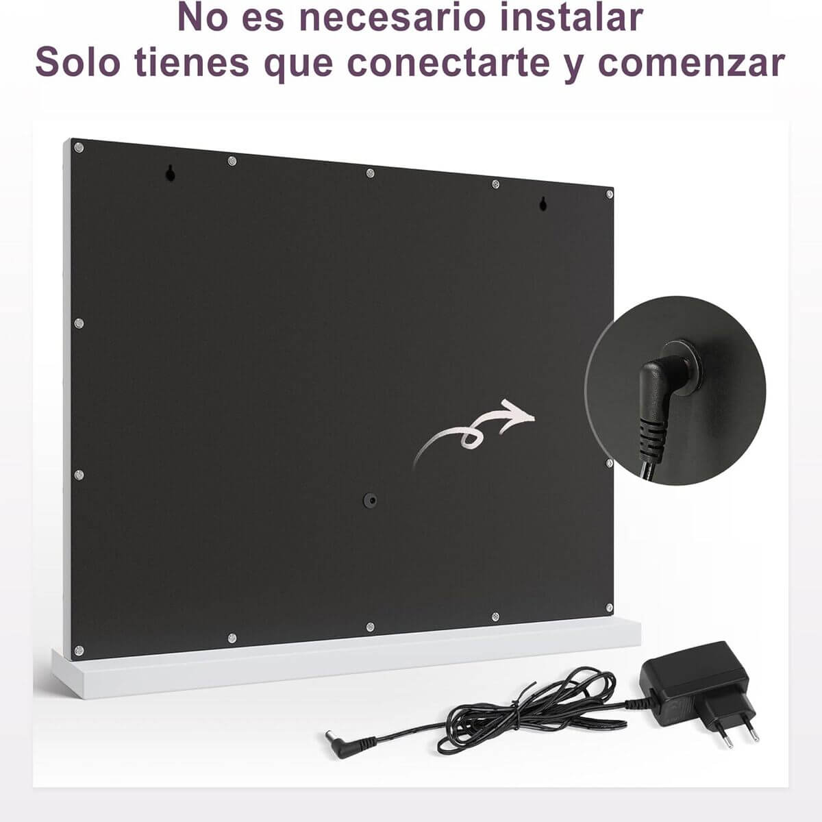 SONNI Espejo Maquillaje con Luz - Espejo Tocador 15 Bombillas LED,Dimmables 3 Colores de Luz,Control Táctil,Espejo con Luz para Maquillaje,58 x 46 cm