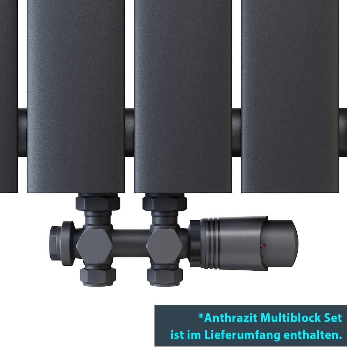 SONNI Radiador horizontal de diseñoblanco, 630 x 616 mm,una/doble capa Sí y No Multibloquecolor  antracita