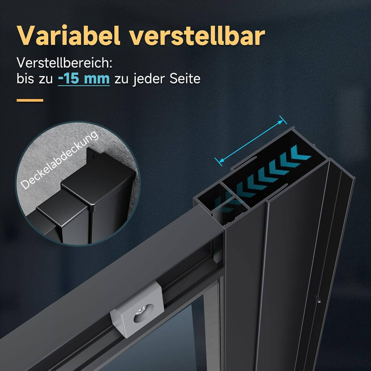 SONNI Puerta de ducha de cristal de seguridad, puerta corredera, cabina de ducha, color negro