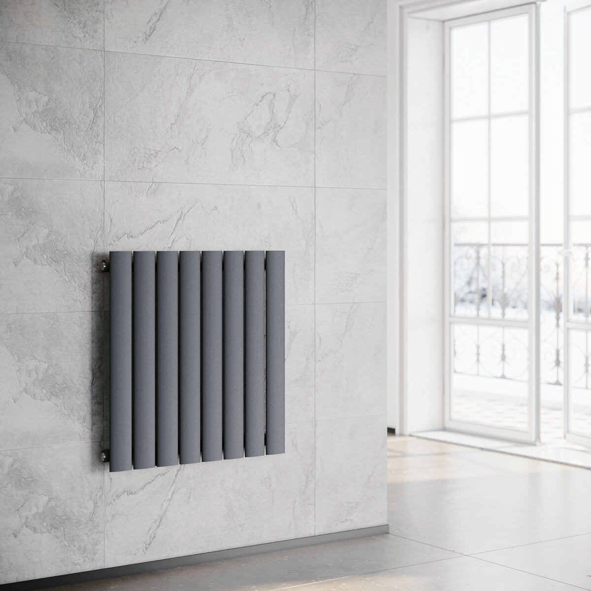 SONNI Radiador horizontal de diseñoblanco, 630 x 616 mm,una/doble capa Sí y No Multibloquecolor  antracita