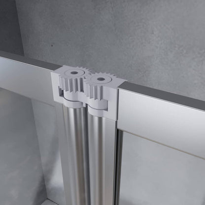 Sonni Mampars Bañera Plegable 3 Hojas Cristal Templado de 6mm con Recubrimiento Nano de Dos Lados, Mamparas de bañera Perfil Aluminio, 130 x 140 cm