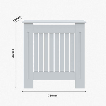 SONNI Cubierta de Radiador Blanco Moderno,Madera,Listón Vertical,Cubre de Calefacción Pequeño/Mediano/Extra Grande
