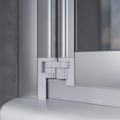 Sonni Mampars Bañera Plegable 3 Hojas Cristal Templado de 6mm con Recubrimiento Nano de Dos Lados, Mamparas de bañera Perfil Aluminio, 130 x 140 cm