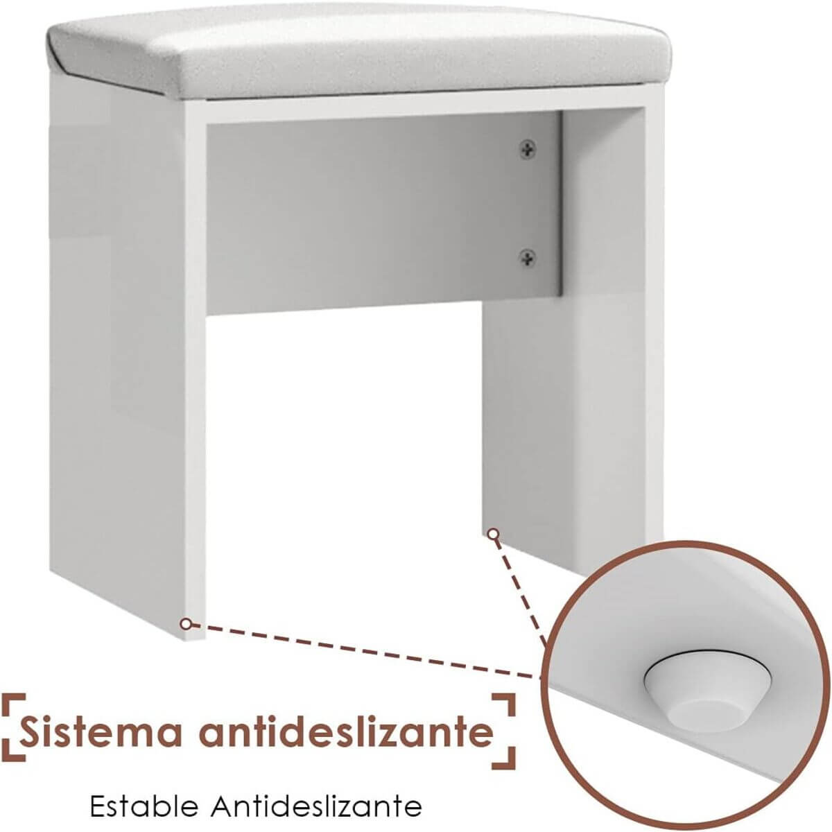 SONNI Mesa Maquillaje con Luz con Espejo y Taburete, Tocador Maquillaje con Luz, Tocador Blanco con 4 Estantes,108x40x140cm