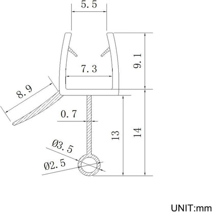 SONNI Goma Mampara Ducha Junta Mampara Ducha Baño Bañera Puerta Adecuado para Cristal 6mm 7mm