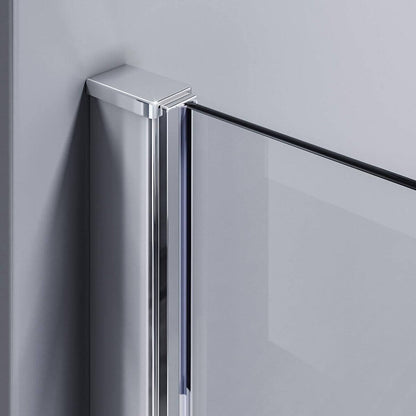 SONNI Mampara Bañera Abatible Serigrafiada 180°Cristal Templado 120x140cm, con Estabilizador y Perfil Aluminio