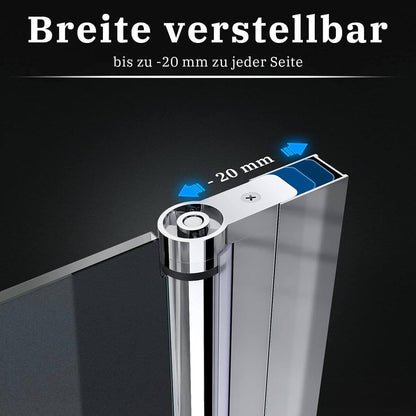 SONNI Cabina de ducha de puerta plegable por ambos lados, puerta de ducha plegable de cristal Nano doble puerta de ducha altura 195 cm puerta giratoria