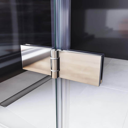 Sonni Mamparas de Ducha Frontales Puerta Plegable Cristal ESG Templado de 6mm con Recubrimiento Nano