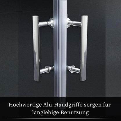 SONNI Cabina de ducha de puerta plegable por ambos lados, puerta de ducha plegable de cristal Nano doble puerta de ducha altura 195 cm puerta giratoria