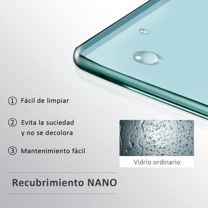 SONNI Mampara Bañera Plegable NANO 120 x 140 cm Cristal Templado 6mm Mamparas de Bañera Abatible 2 Hojas con Estantería y Toallero