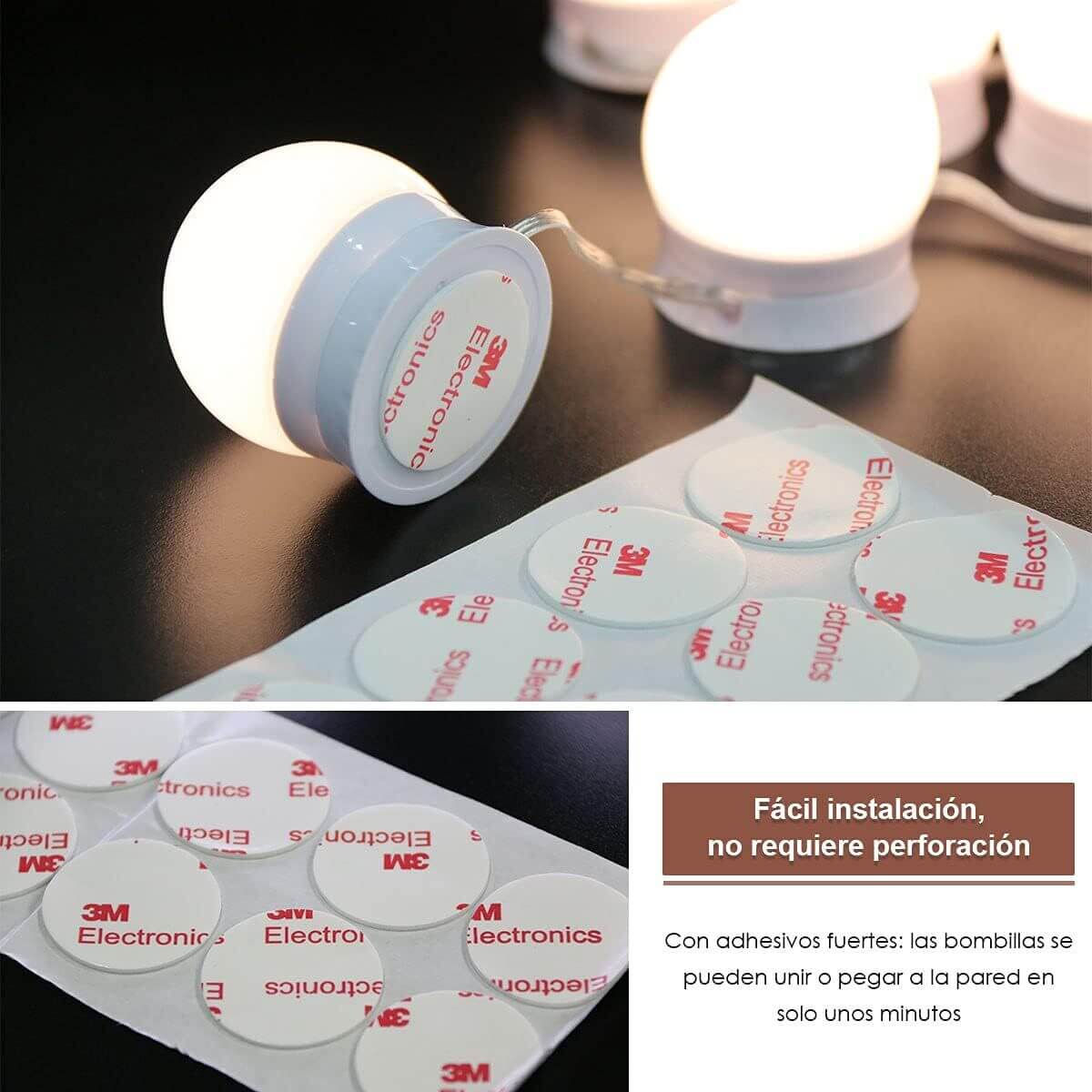 SONNI Mesa Maquillaje con Luz con Espejo y Taburete, Tocador Maquillaje con Luz, Tocador Blanco con 4 Estantes,108x40x140cm