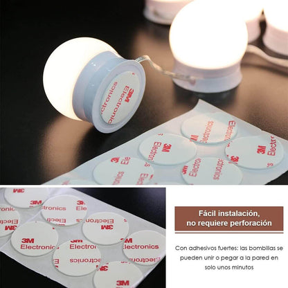 SONNI Mesa Maquillaje con Luz con Espejo y Taburete, Tocador Maquillaje con Luz, Tocador Blanco con 4 Estantes,108x40x140cm