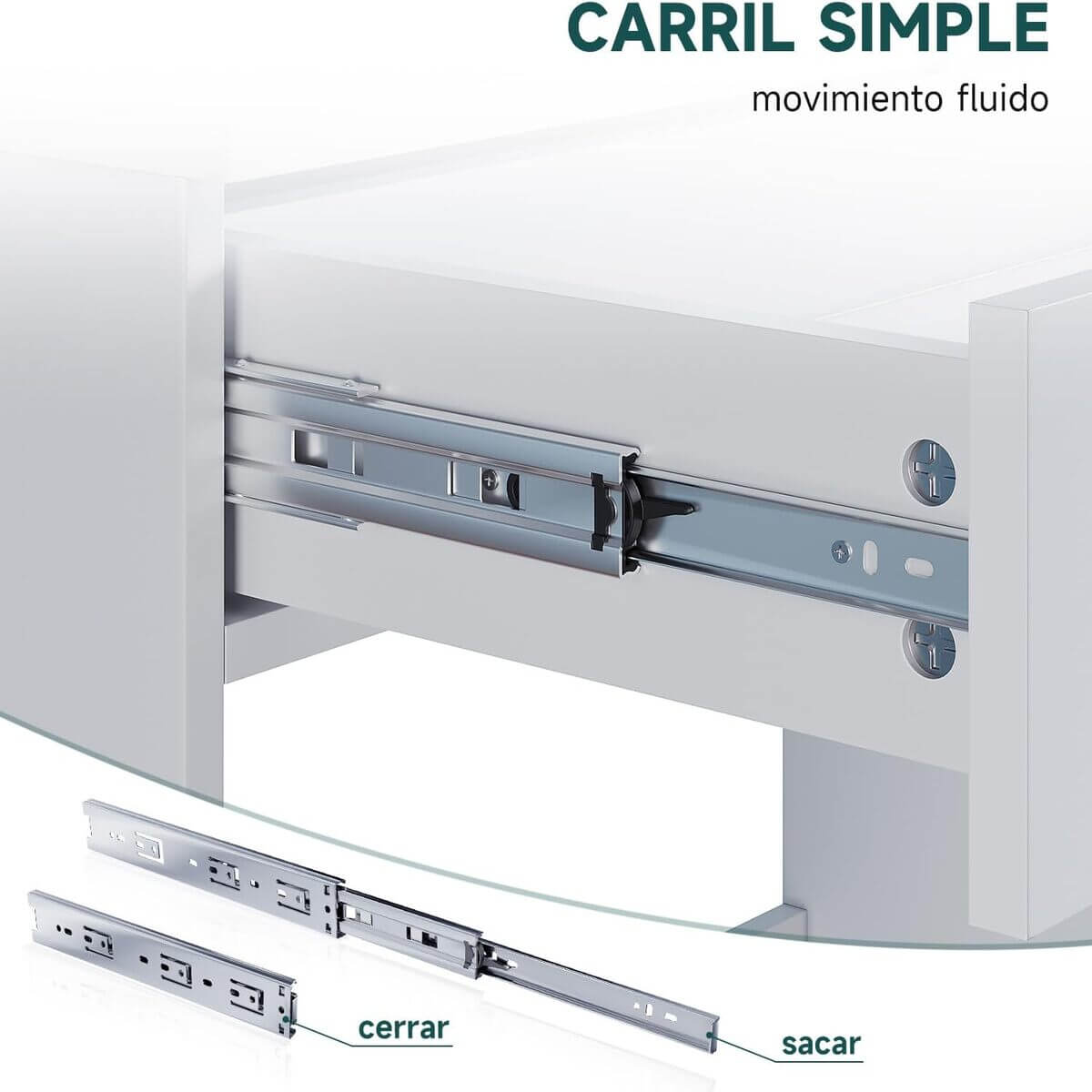 SONNI Tocador, 12 Luces LED con Brillo Ajustable, 1 Cajones Grandes y Taburete, Estilo Moderno, 80x40x140cm-Blanco