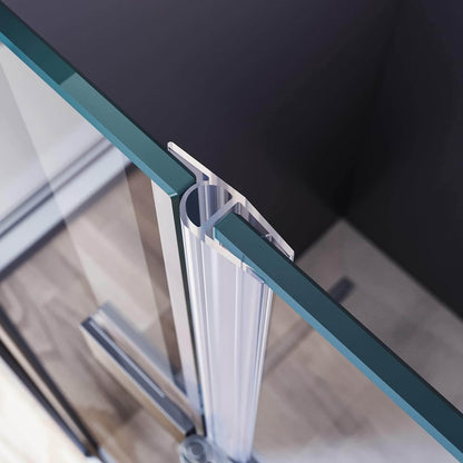 Sonni Mamparas de Ducha Frontales Puerta Plegable Cristal ESG Templado de 6mm con Recubrimiento Nano