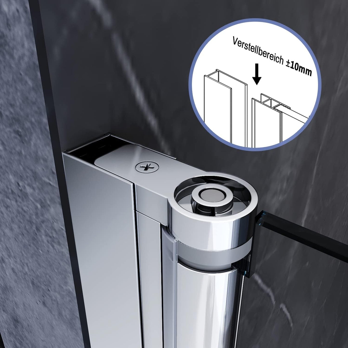 SONNI Mampara de Ducha Puerta Enrasada Vidrio 5mm Templado Transparente