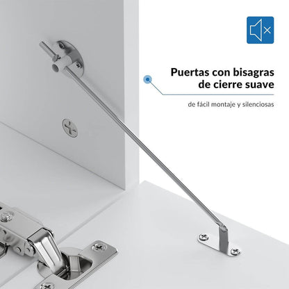 SONNI Mueble TV con Luz LED Regulables de 12 Colores,Mueble de Salón Blanco 160/180x35x30cm