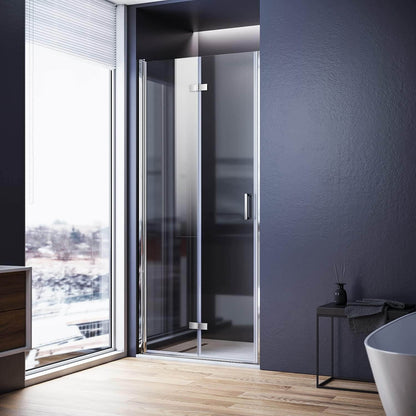 Sonni Mamparas de Ducha Frontales Puerta Plegable Cristal ESG Templado de 6mm con Recubrimiento Nano