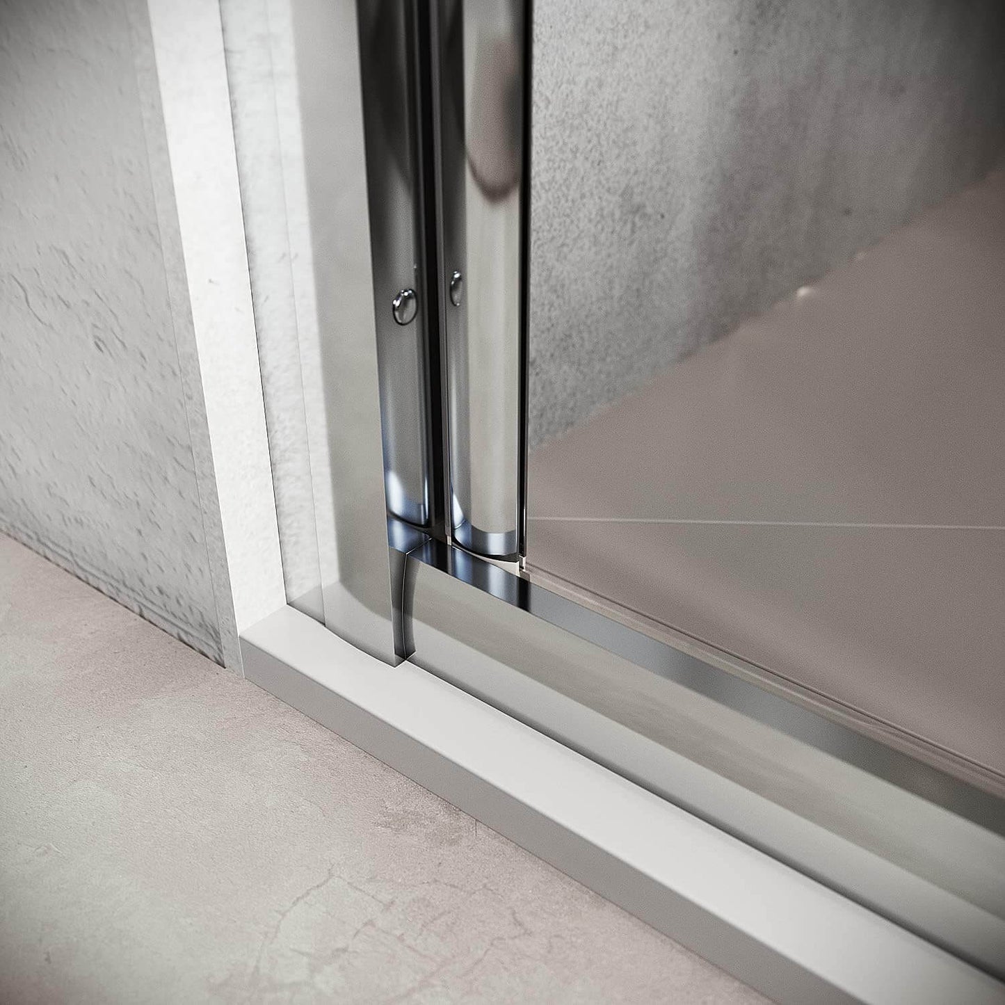 SONNI Cabina de ducha con puerta plegable y pared lateral