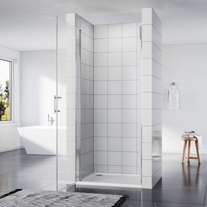 SONNI Mampara de Ducha Puerta Enrasada Vidrio 5mm Templado Transparente