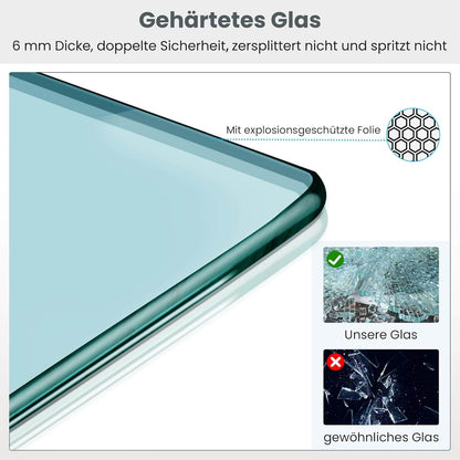 SONNI Puerta de ducha articulada con bisagra para ducha, cristal templado negro de 6 mm, con cristal lateral, barra de protección contra el agua, atracción magnética