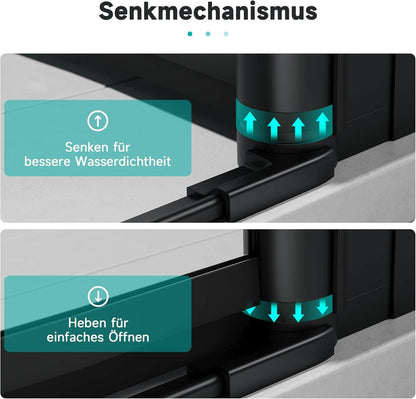 SONNI Puerta de ducha cristal templado, doble puerta corredera de cristal templado, rejilla negra mate, nanorecubrimiento de una cara, barra de sellado magnética