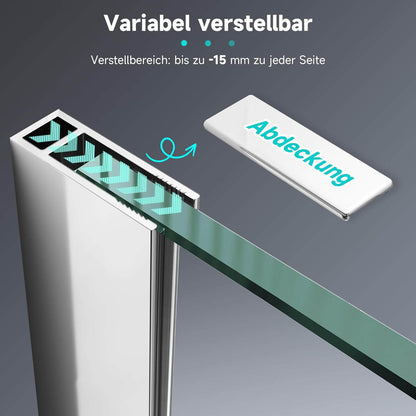 SONNI Mampara de ducha de cristal 70-120cm Walk In Ducha 8 mm Nano Cristal Mampara de ducha de cristal Bañera