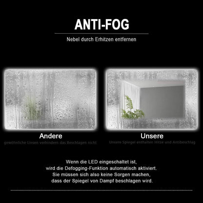 SONNI Espejo de Baño LED 100x60cm, Espejo con Iluminación Blanco Frío Función antiniebla, Espejo de Pared, Interruptor Táctil, Esquina Redonda