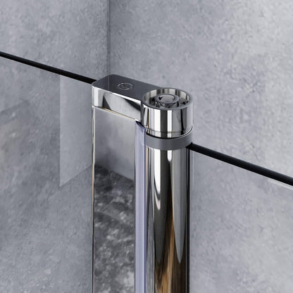 SONNI Mampara Bañera Plegable 120 x 140 cm Cristal Templado 6mm Mamparas de Bañera Abatible 2 Hojas con Barra Estabilizadora y Perfil Aluminio