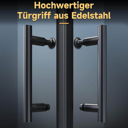 SONNI Puerta de ducha de cristal de seguridad, puerta corredera, cabina de ducha, color negro