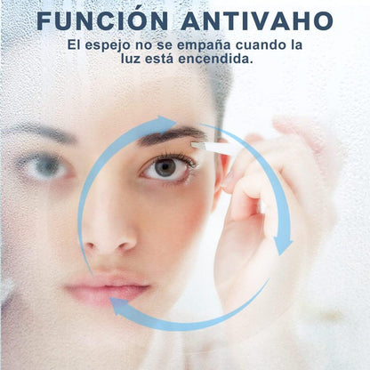 SONNI Espejo Baño con Luz Bluetooth 5.0 y Antivaho 120x70 cm Espejo de Baño con Luz LED Interruptor Táctil,con Reloj/Indicador de Temperatura,IP65