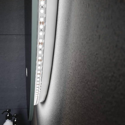 SONNI Espejo Baño con Luz Regulable 3 Colores Antivaho 60x60/ 80x80 cm Espejo Baño LED Redondo Pared con Interruptor Táctil IP65