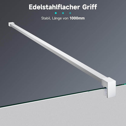 SONNI Mampara de ducha Walk en cristal Nano de 8 mm de 80-140 cm