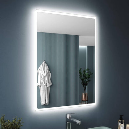 SONNI baño espejo LED espejo de baño con iluminación interruptor de pared 80x60cm
